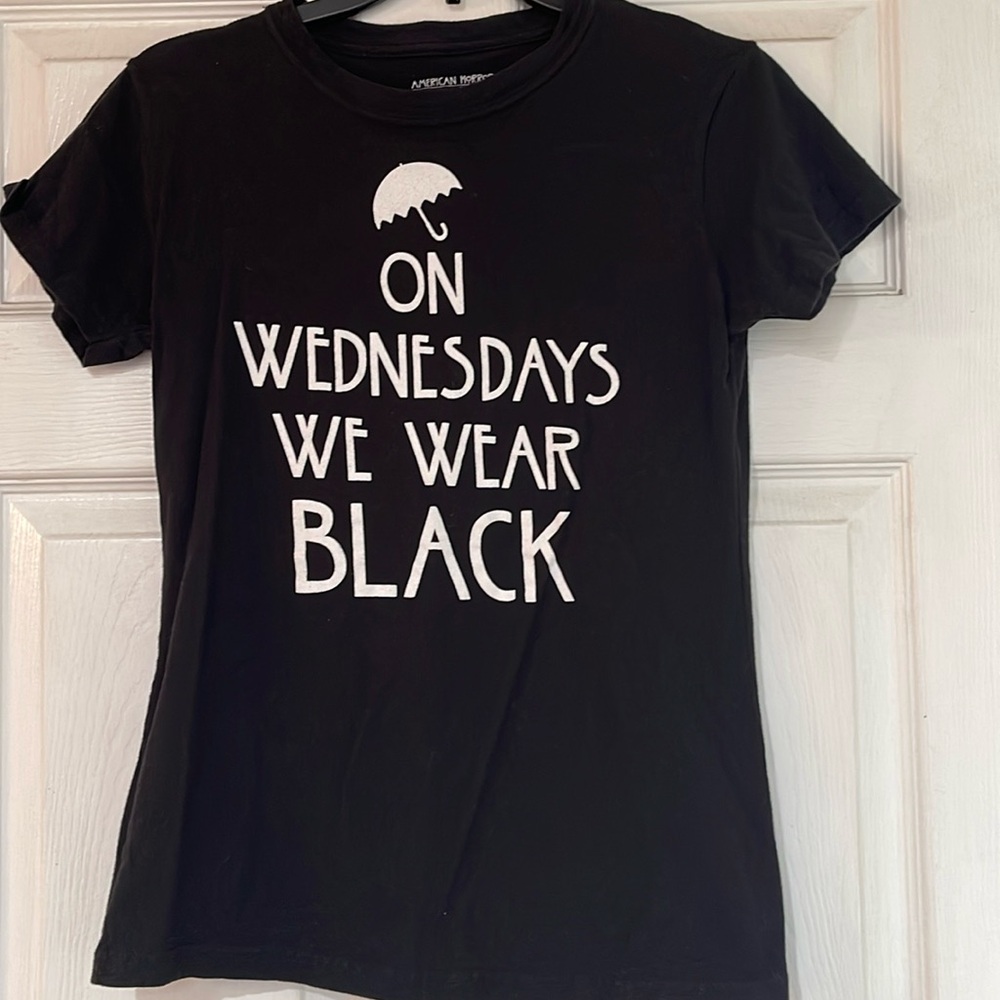 Black tshirt “on Wednesdays we wear black” American horror story coven